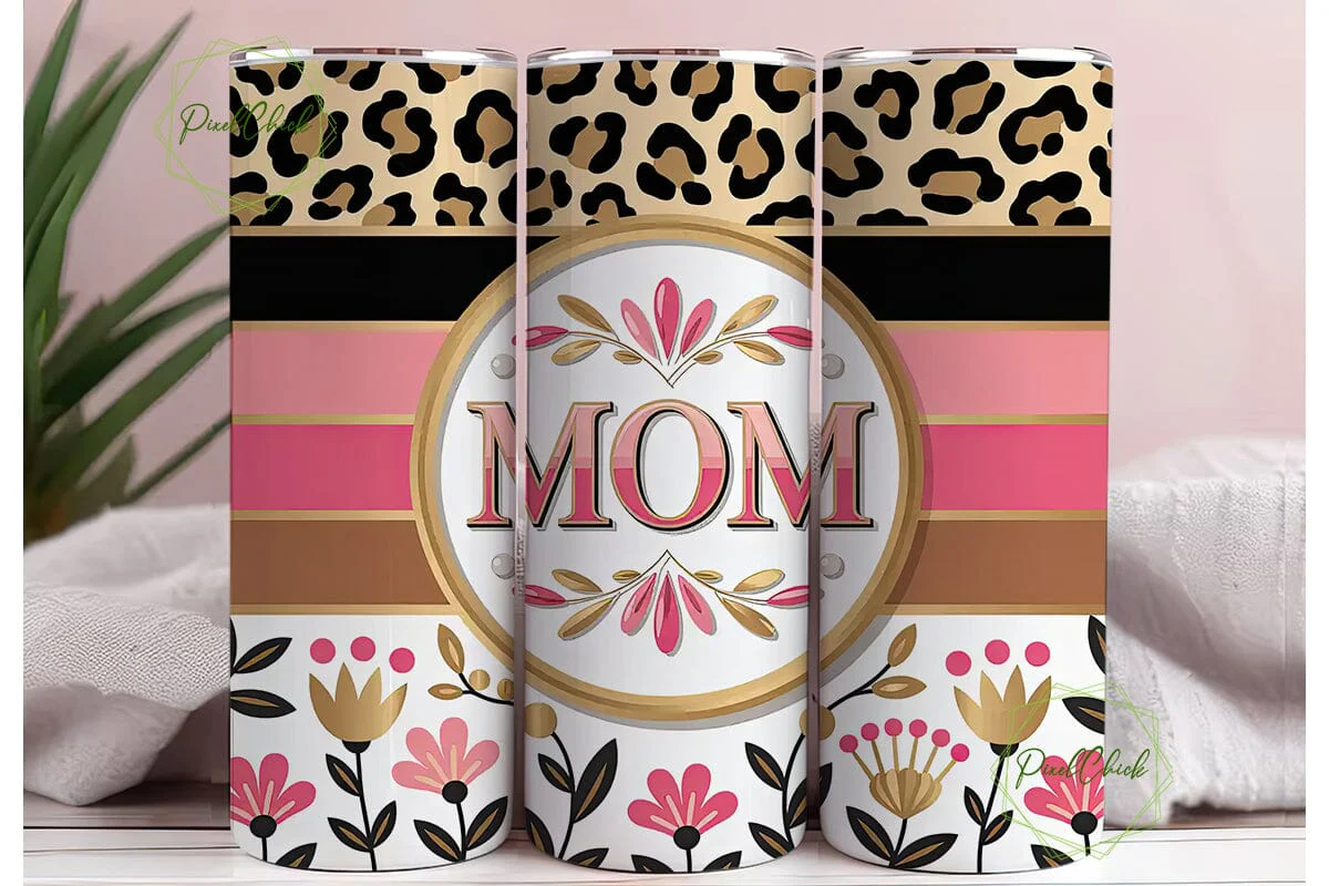Mother's Day Leopard & Floral Tumbler - Image 3