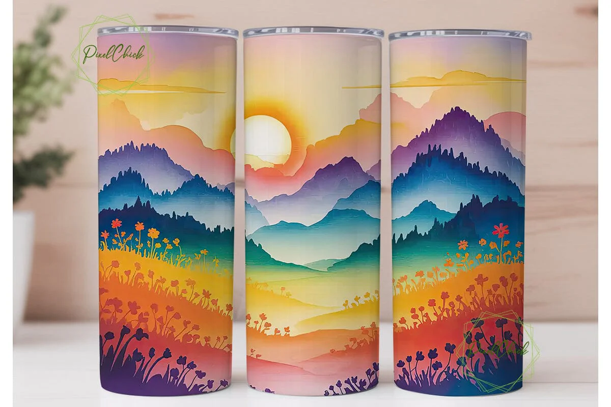 Mountain Sunset 20oz Tumbler Wrap