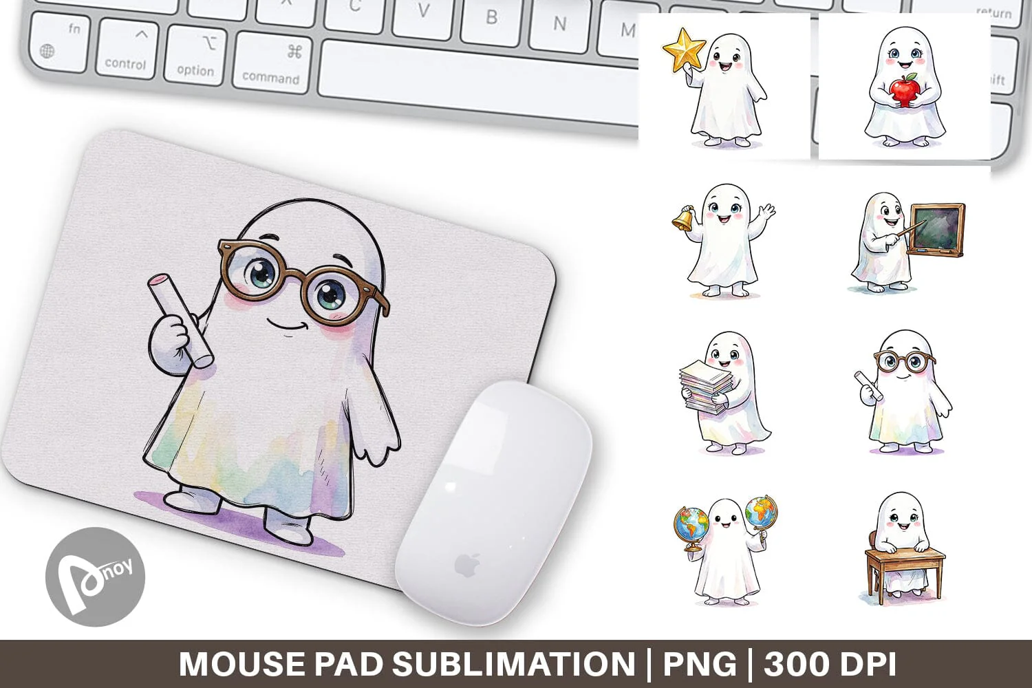 Mouse Pad Cute Classroom Teacher Ghost