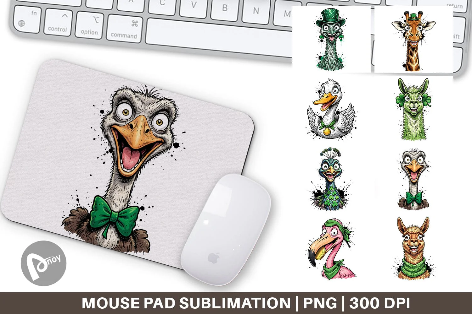 Mouse Pad St Paddys Animal Party Art