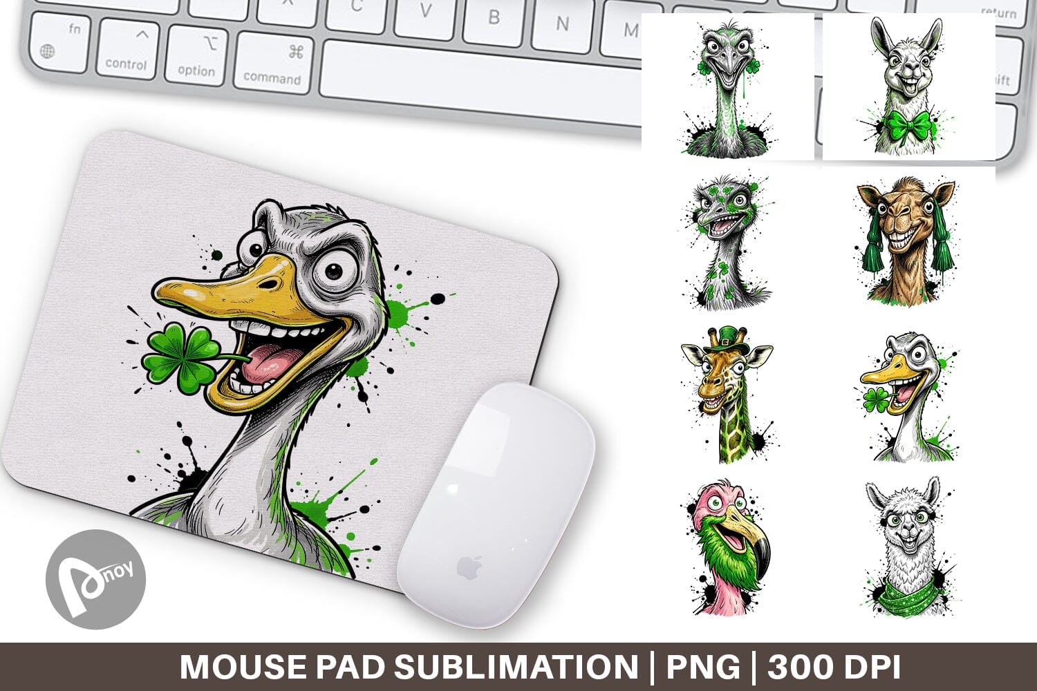 Mouse Pad St Paddys Zany Zoo Animals