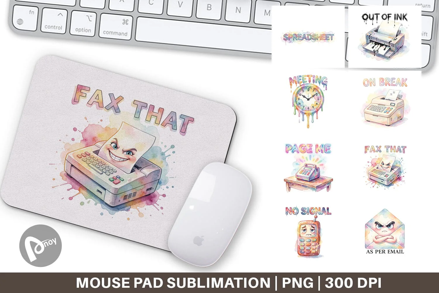 Mouse Pad Watercolor Sarcastic 90s Office Quotes
