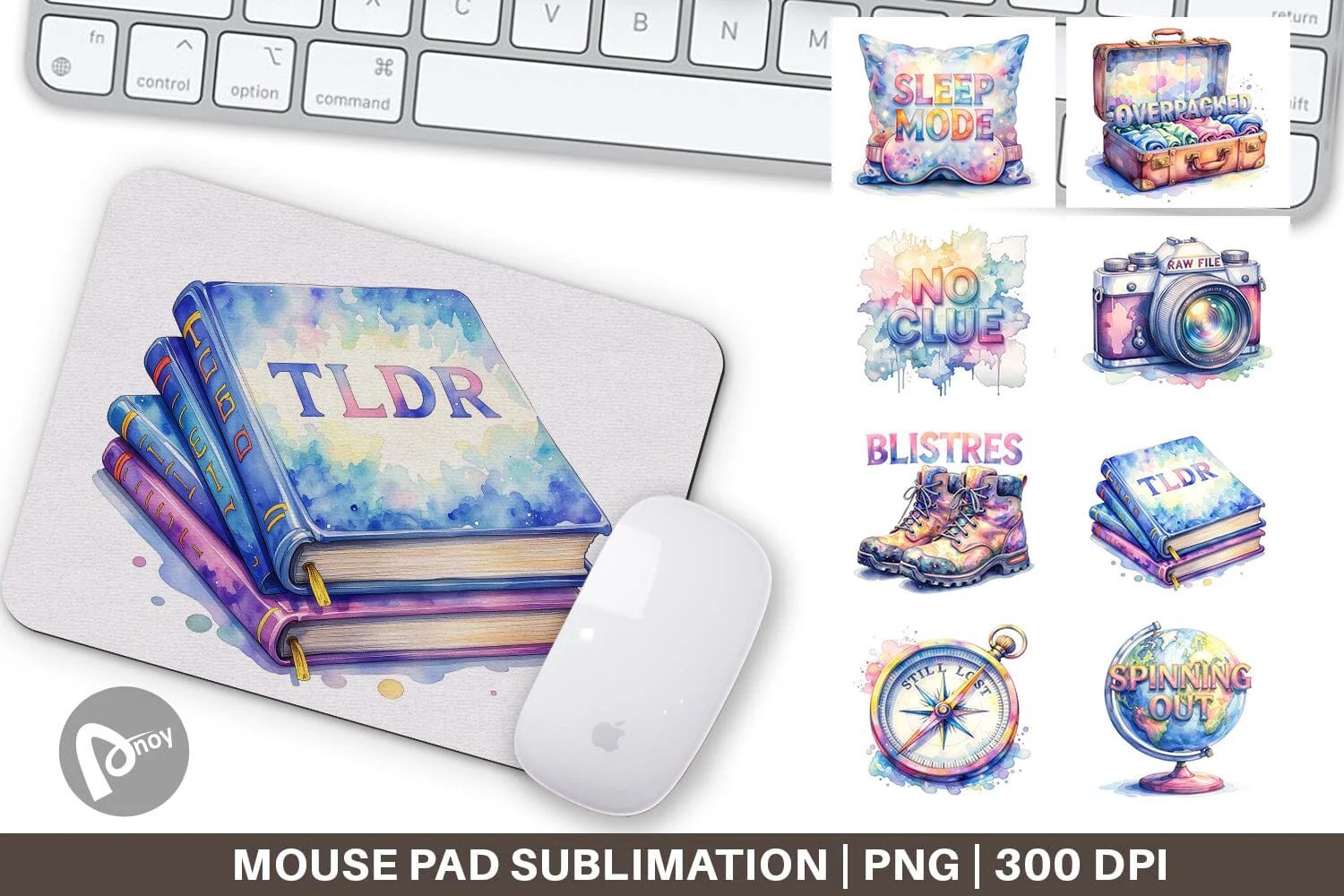Mouse Pad Watercolor Sarcastic Wanderlust Quotes