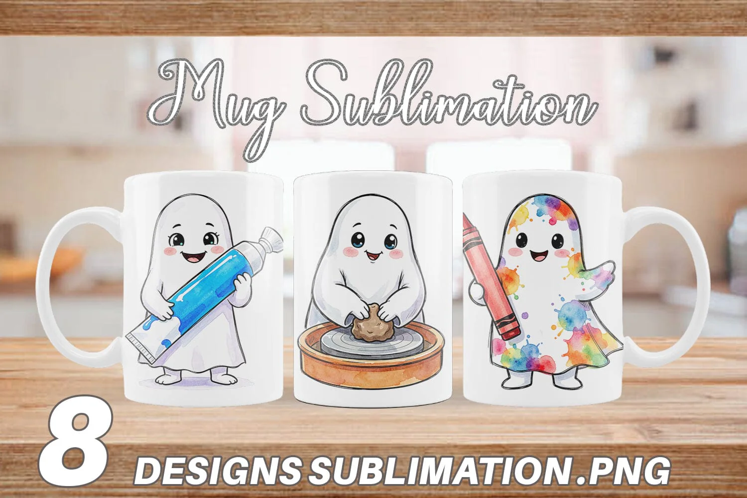 Mug Wrap Creative Art Teacher Ghost
