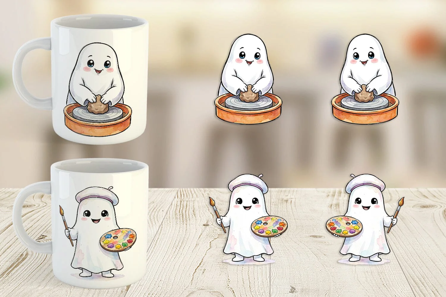 Mug Wrap Creative Art Teacher Ghost - Image 3