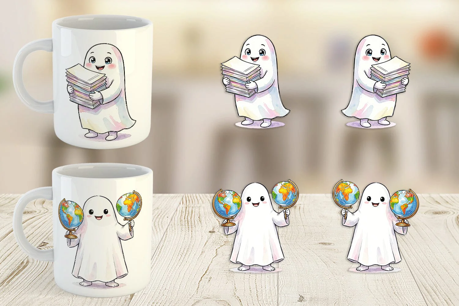 Mug Wrap Cute Classroom Teacher Ghost - Image 2