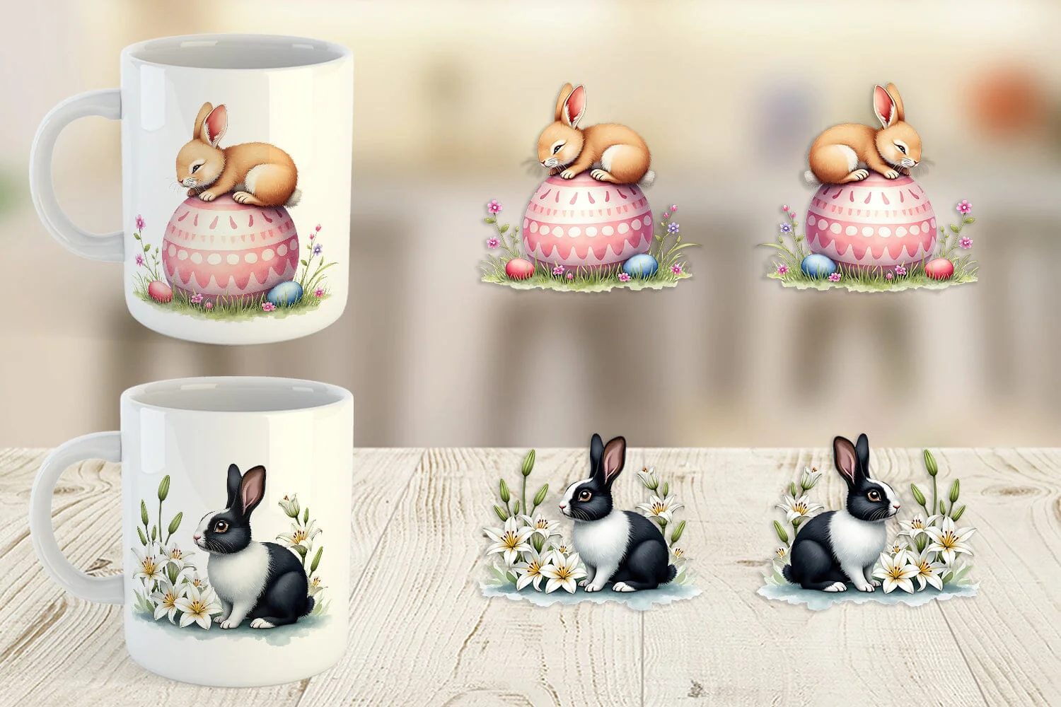 Mug Wrap Floral Easter Bunny - Image 2