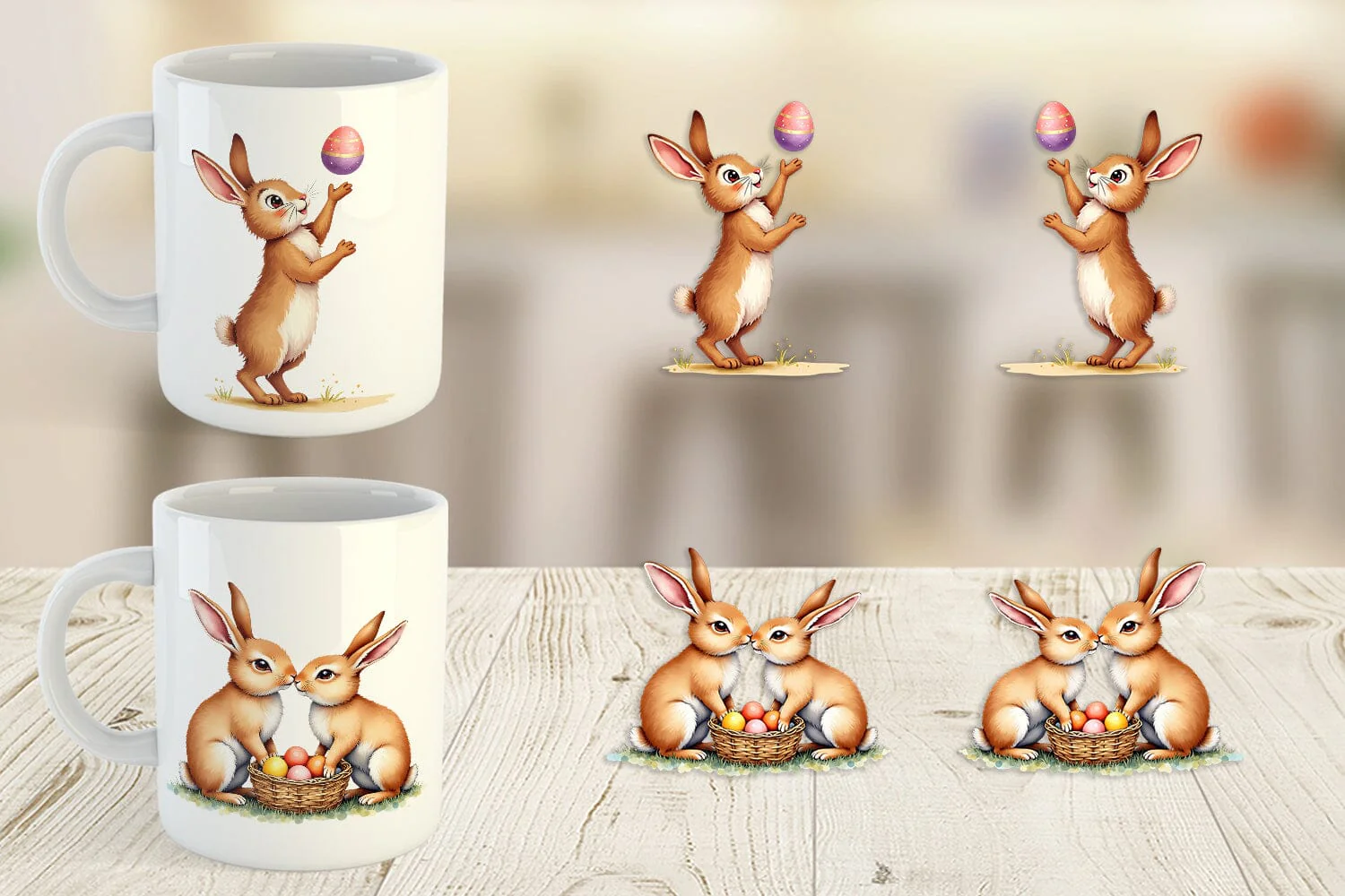 Mug Wrap Floral Easter Bunny - Image 3