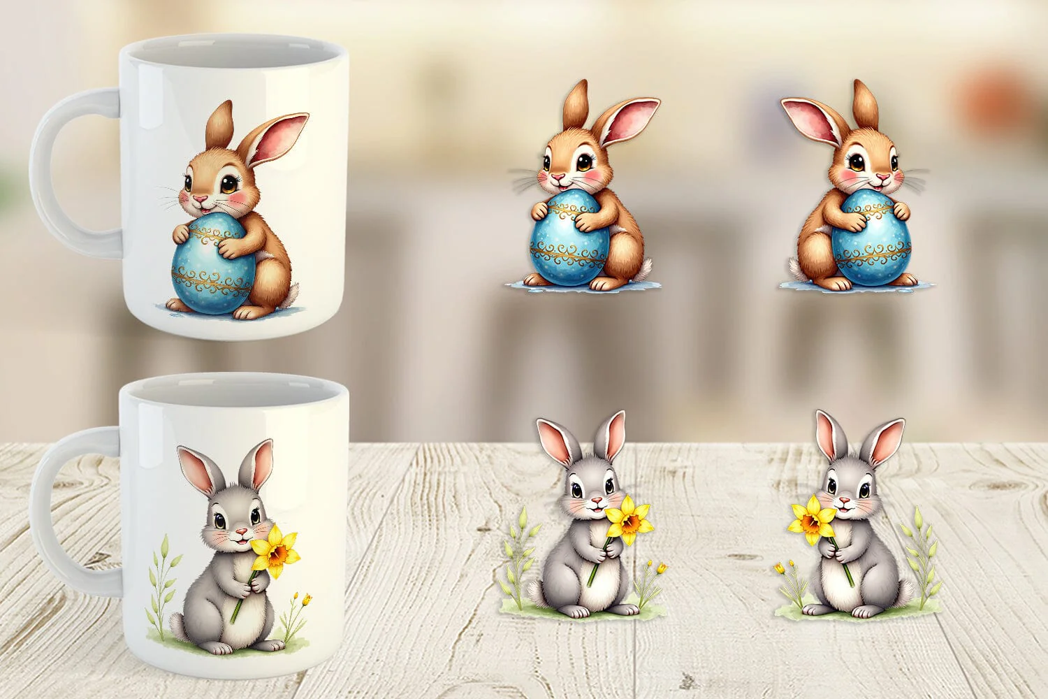 Mug Wrap Floral Easter Bunny - Image 4