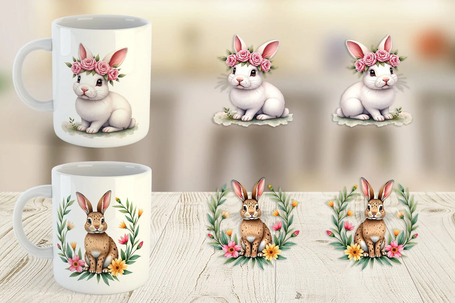 Mug Wrap Floral Easter Bunny - Image 5