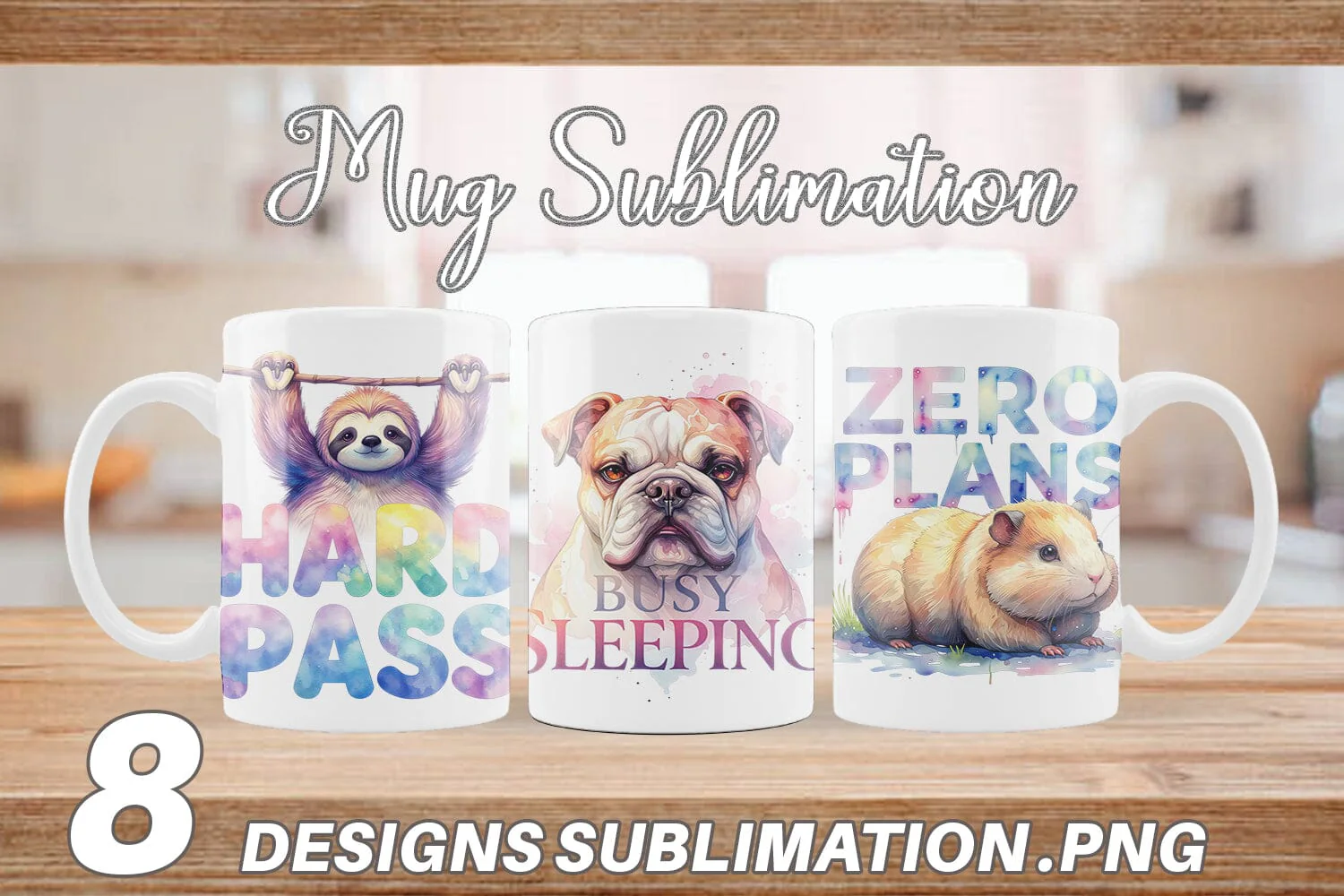 Mug Wrap Lazy Cute Animals