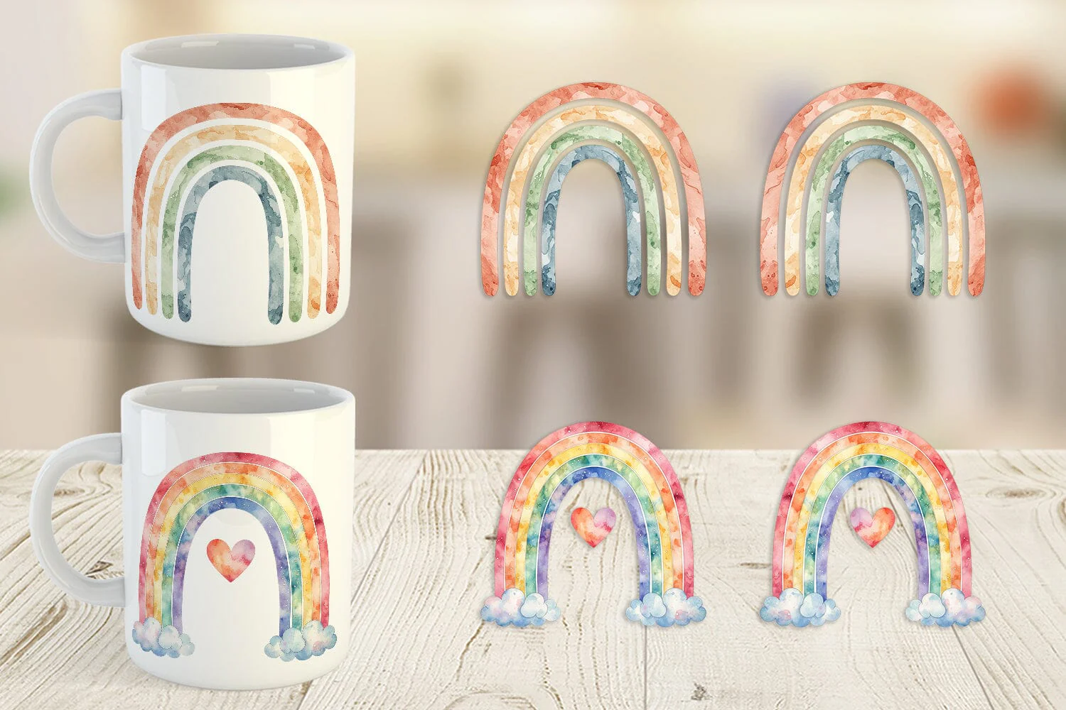 Mug Wrap Minimalist Boho Rainbow - Image 5