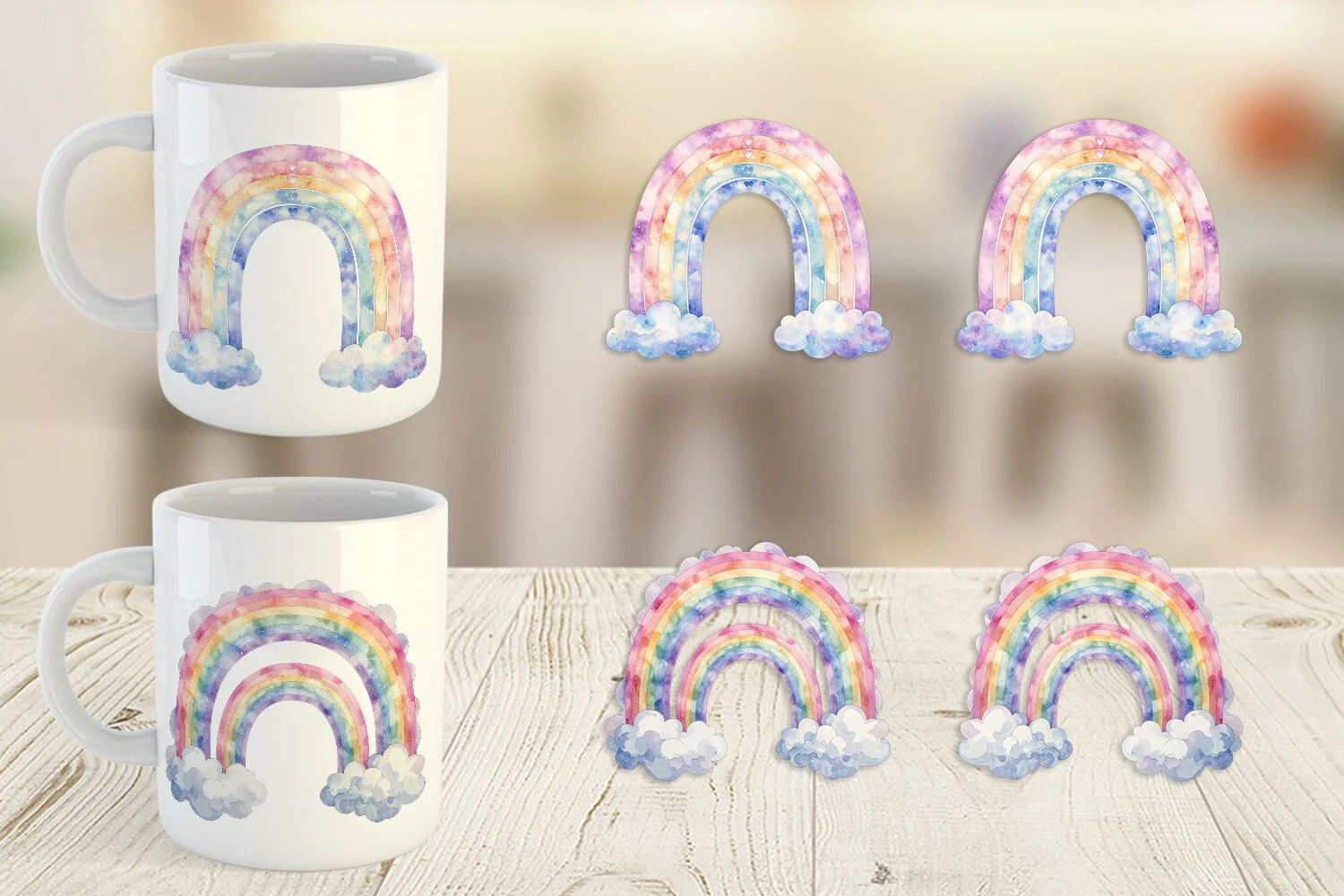 Mug Wrap Pastel Nursery Rainbow - Image 4