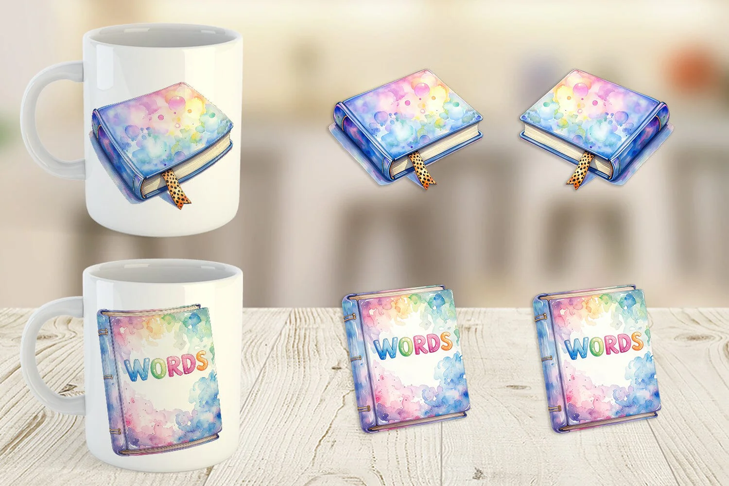 Mug Wrap Retro Teacher Books - Image 3