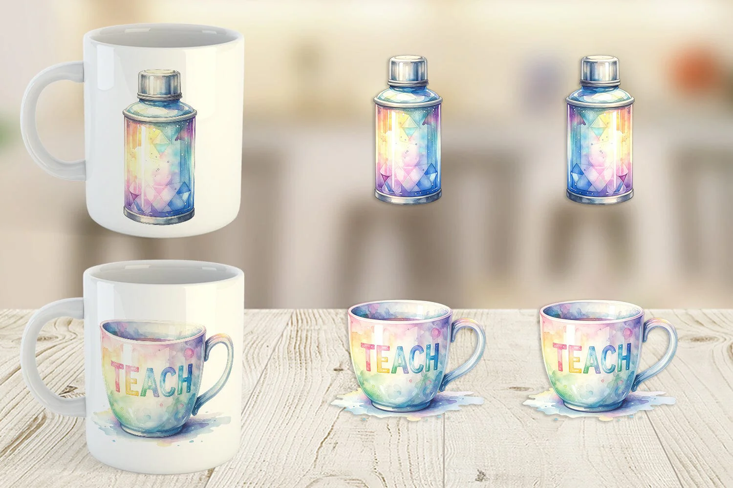 Mug Wrap Retro Teacher Design - Image 4