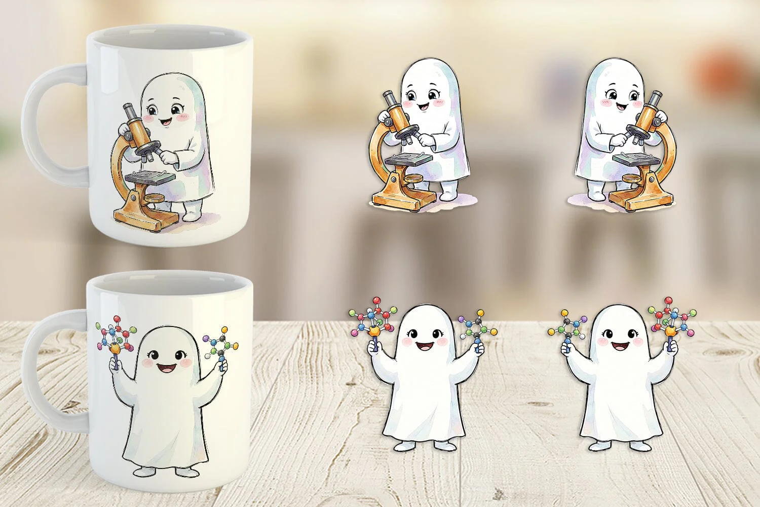Mug Wrap Spooky Science Teacher Ghost - Image 4