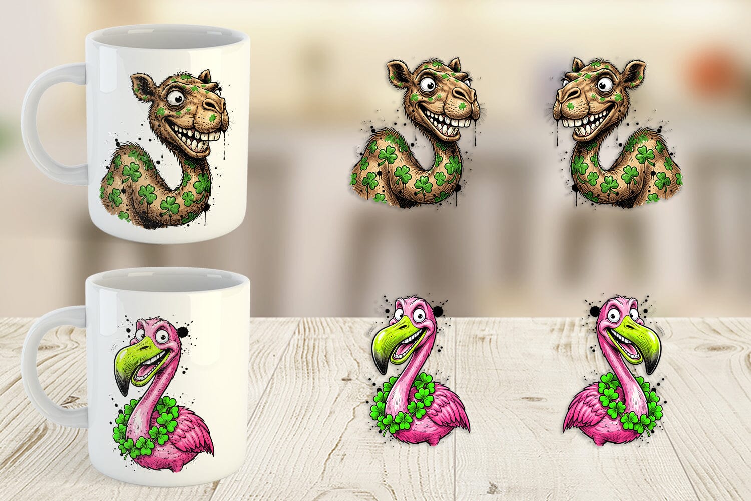 Mug Wrap St Paddys Animal Caricature - Image 2