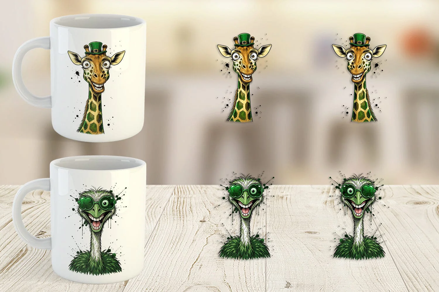 Mug Wrap St Paddys Animal Caricature - Image 5