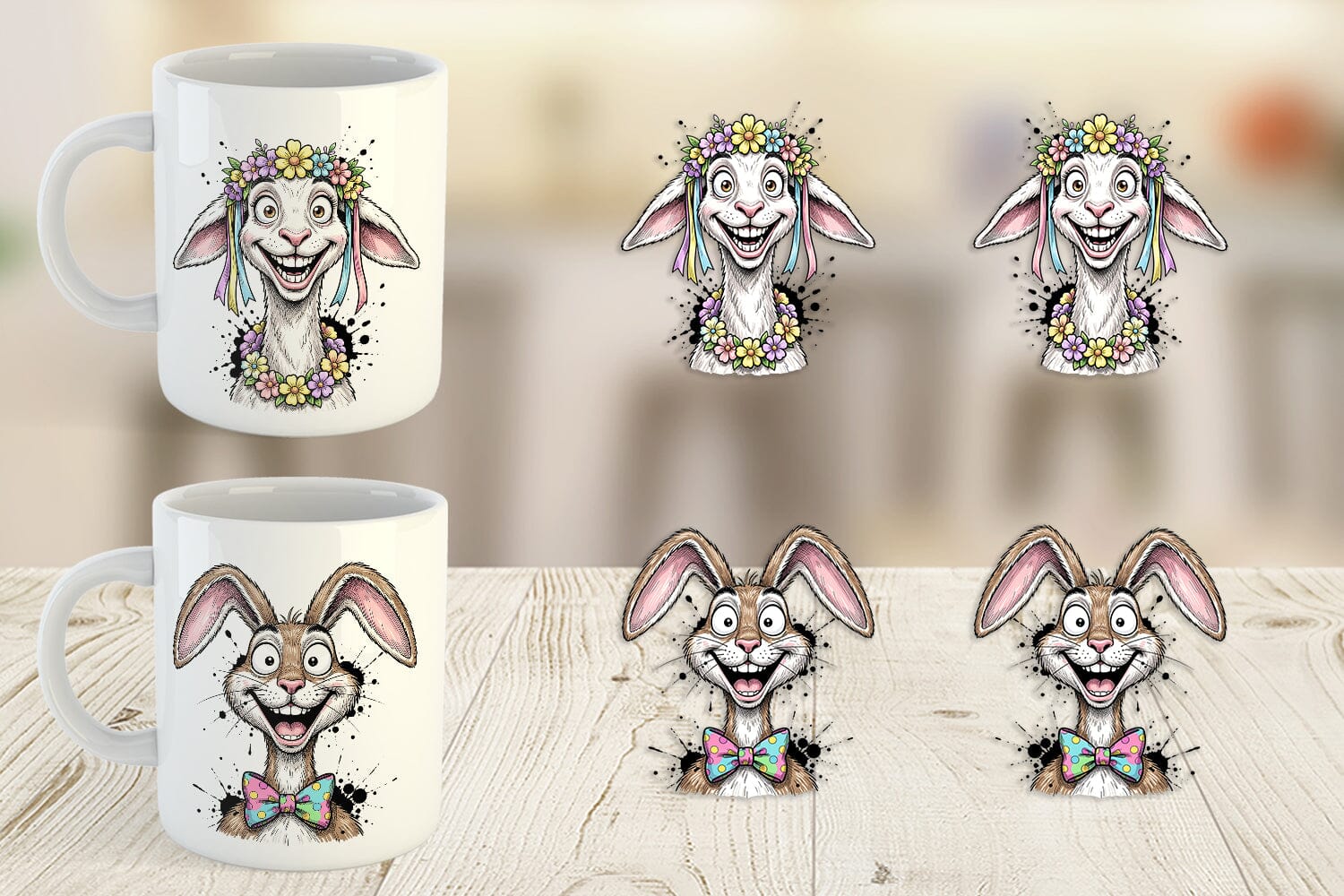 Mug Wrap Wacky Easter Animal Portrait - Image 5