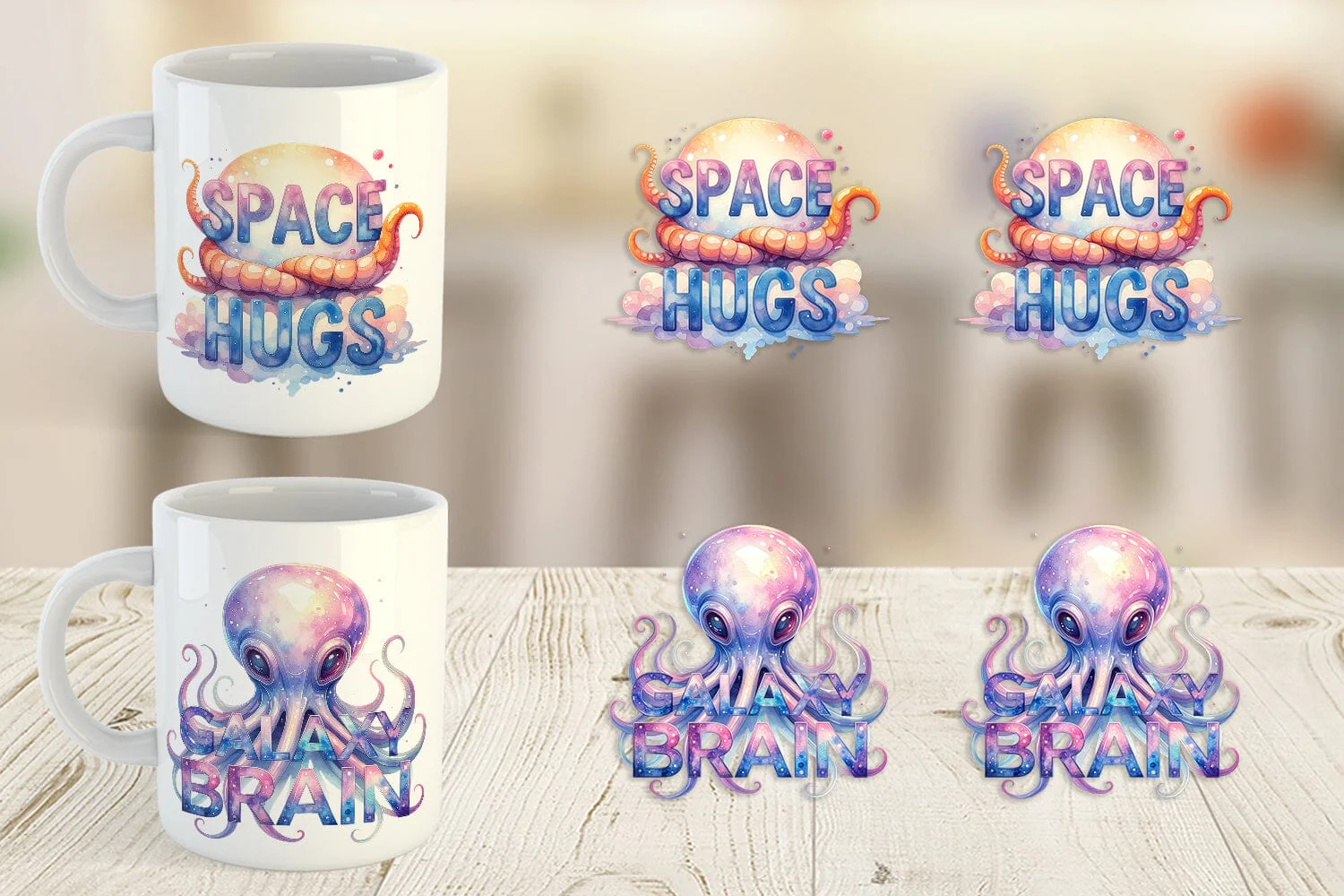 Mug Wrap Watercolor Alien Quote - Image 3