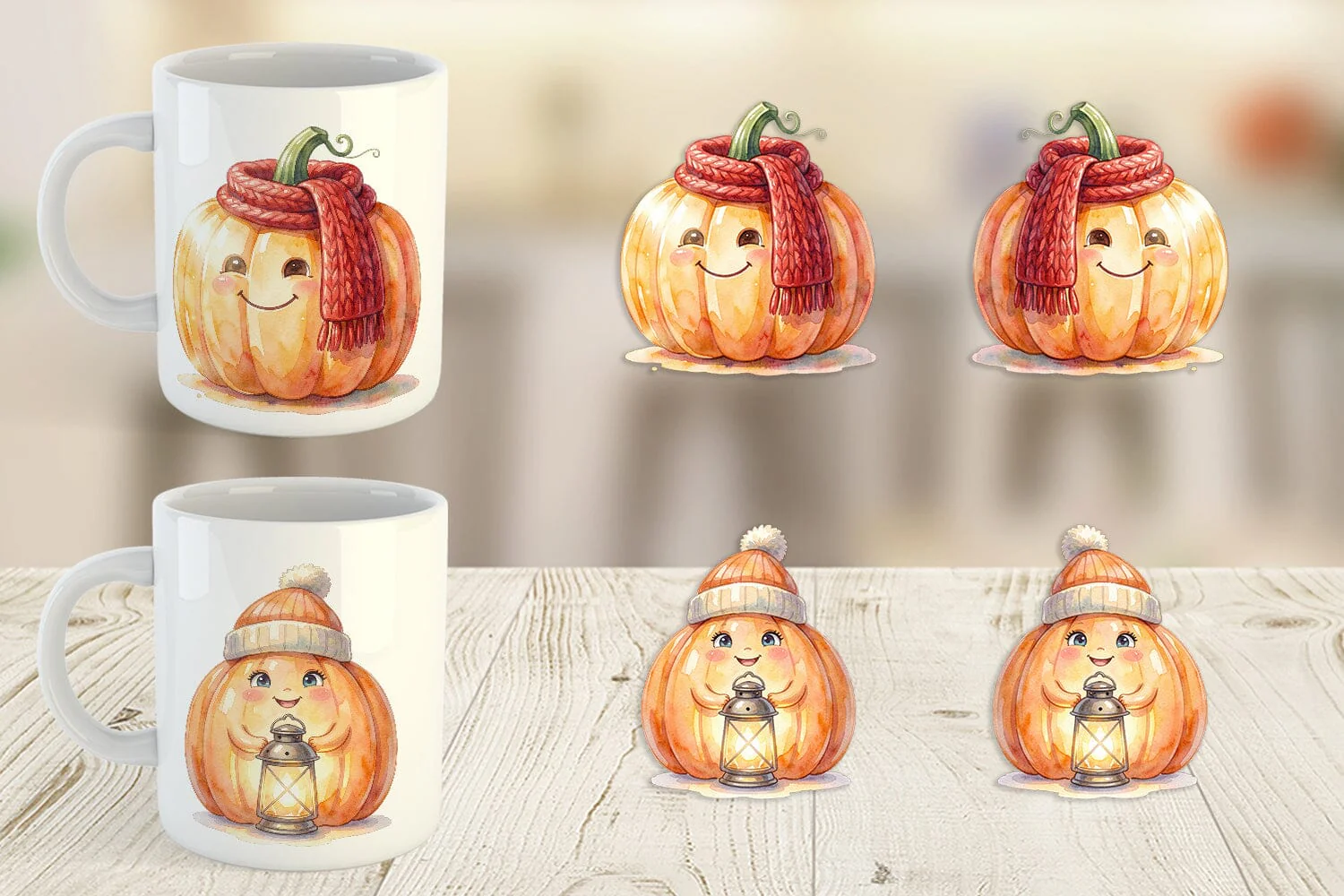 Mug Wrap Watercolor Cozy Fall Lifestyle Pumpkin - Image 2
