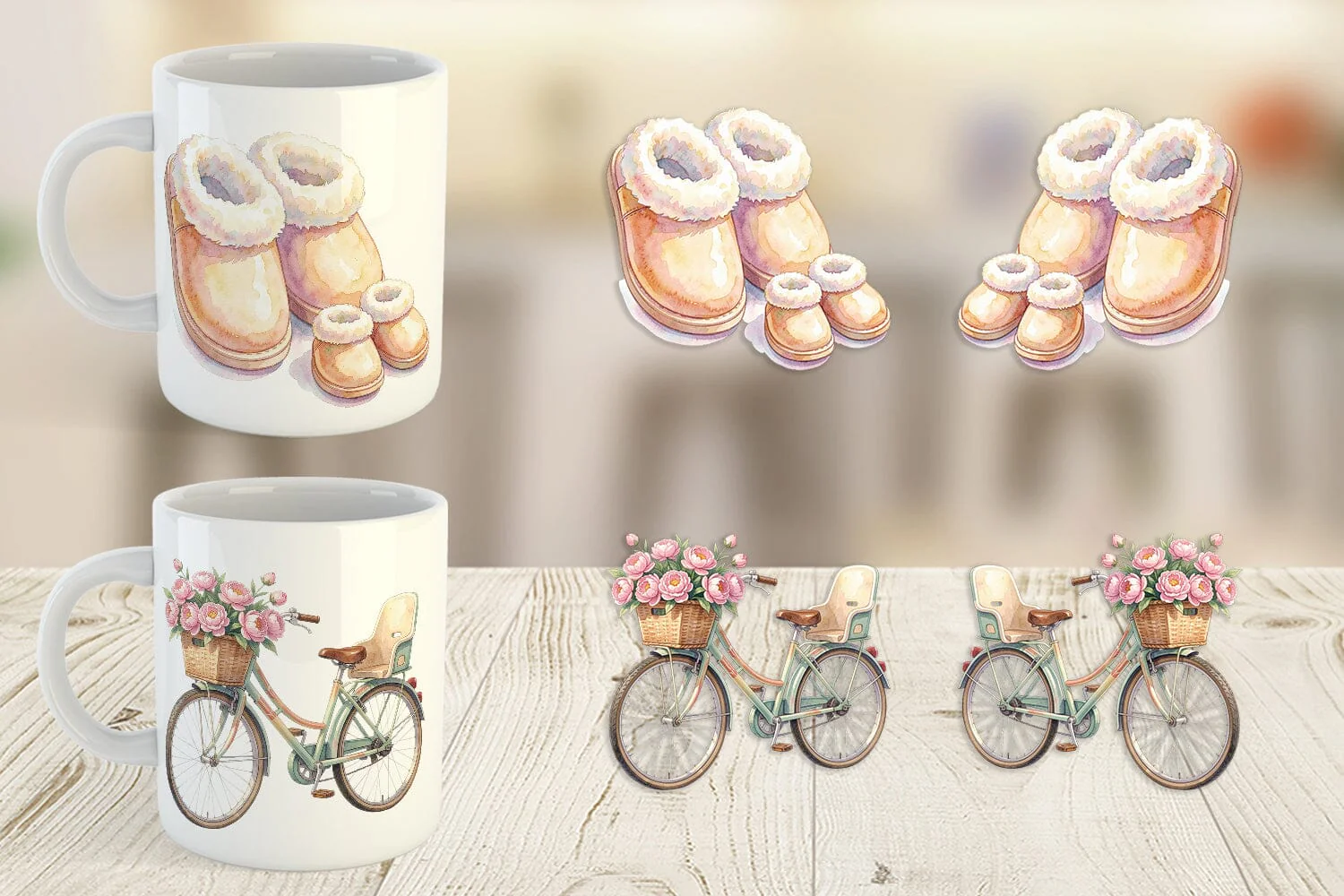 Mug Wrap Watercolor Cozy Tea Time Mom Lifestyle - Image 2