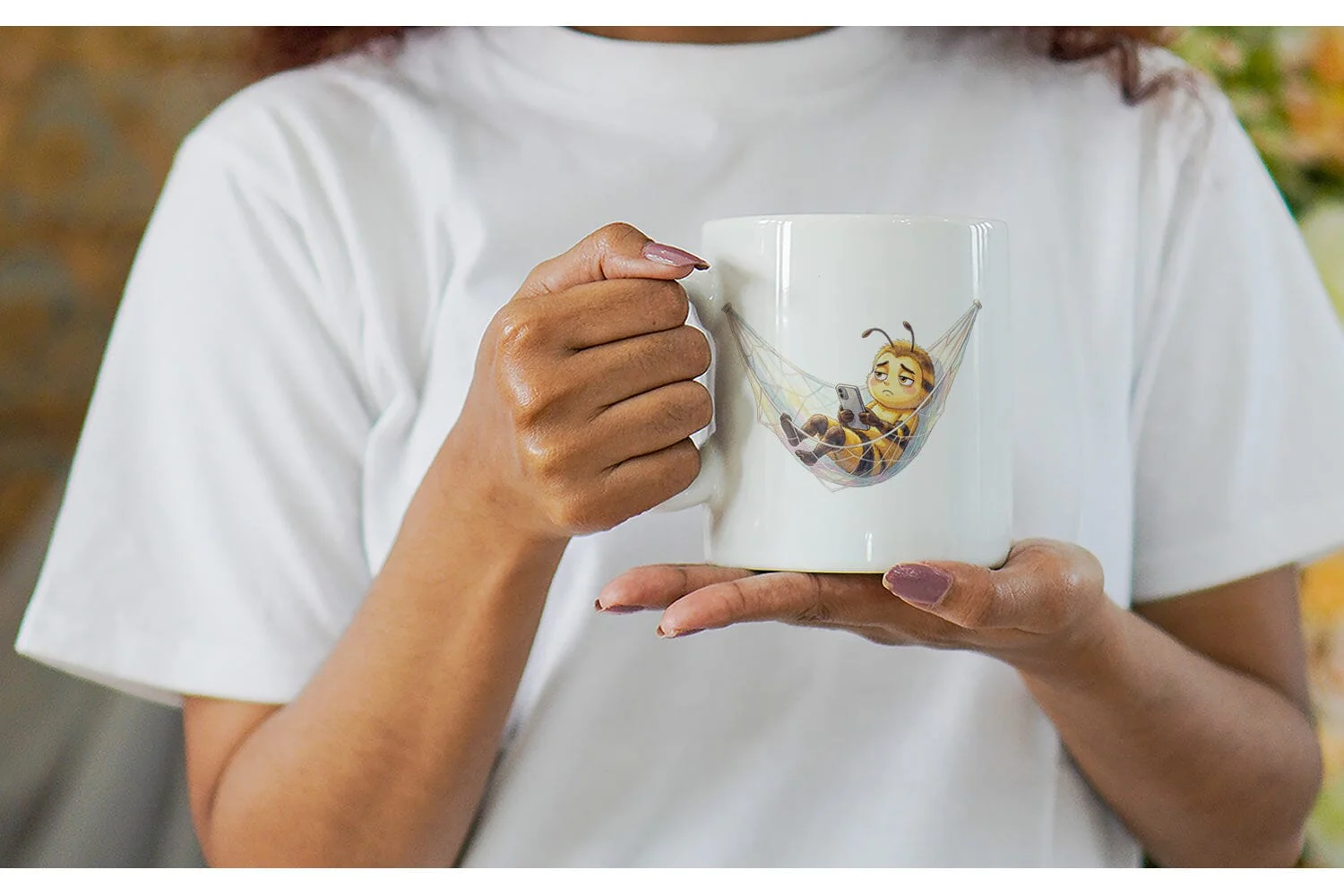 Mug Wrap Watercolor Funny Lazy Island Life Bee - Image 6