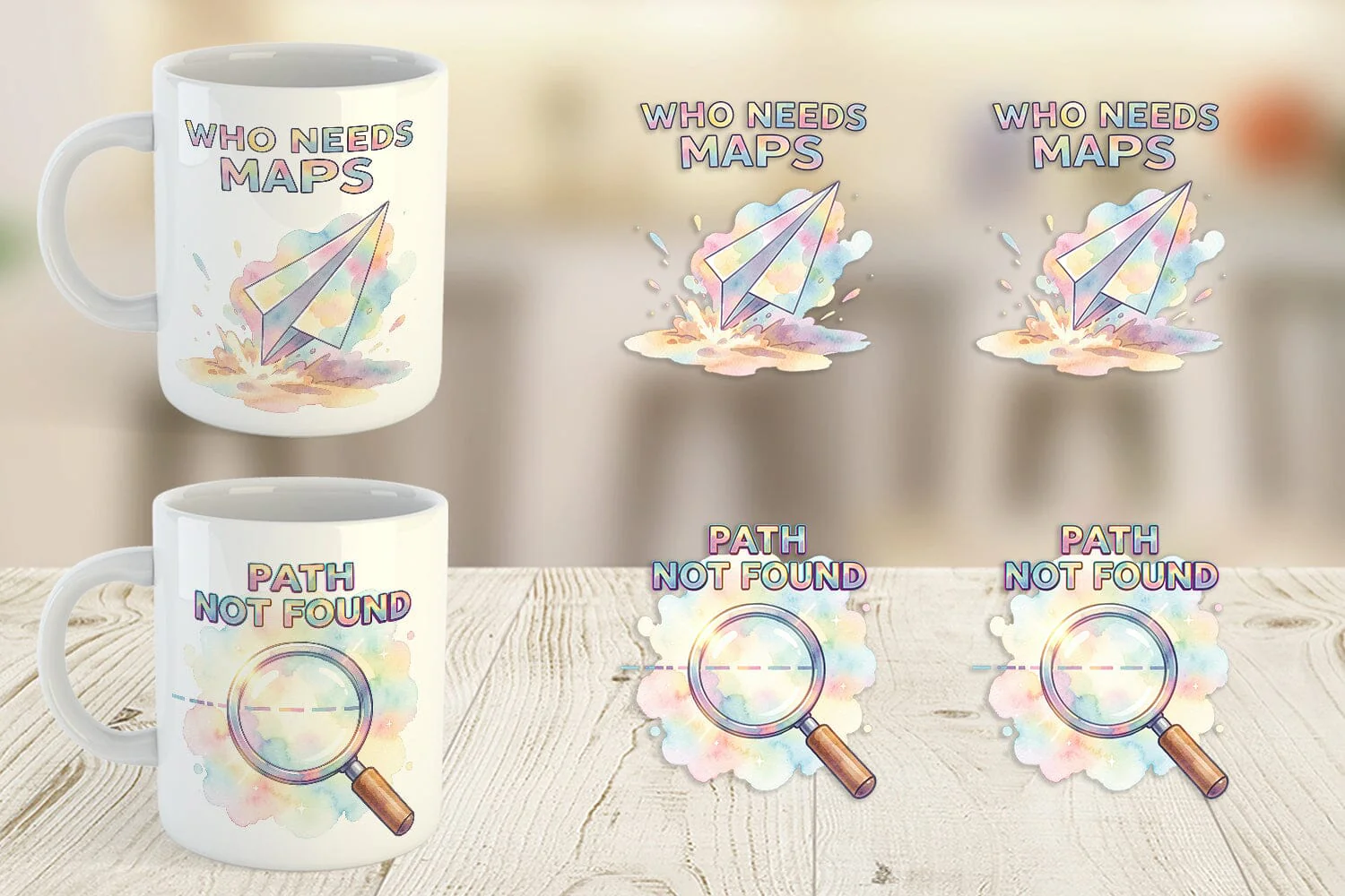 Mug Wrap Watercolor Funny Lost And Confused Quotes - Image 4