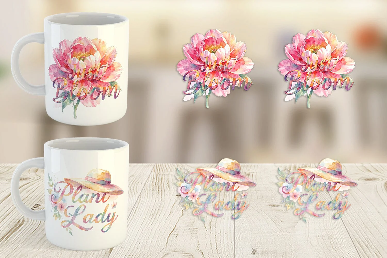 Mug Wrap Watercolor Funny Punny Garden Quotes - Image 3