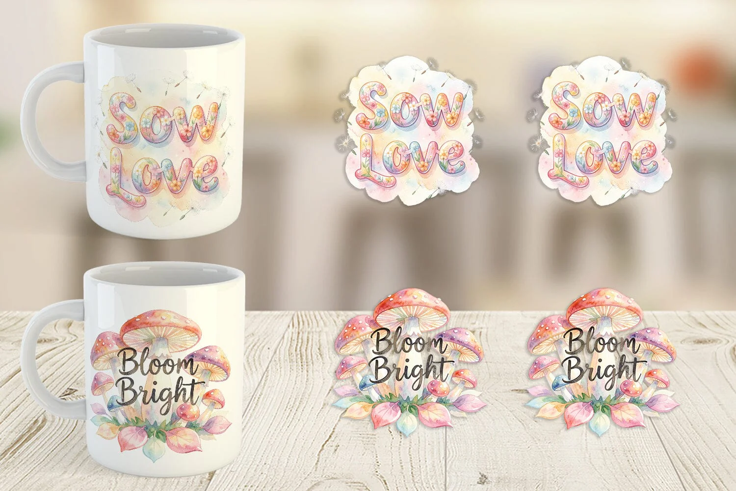 Mug Wrap Watercolor Grandma Garden Love Quotes - Image 2
