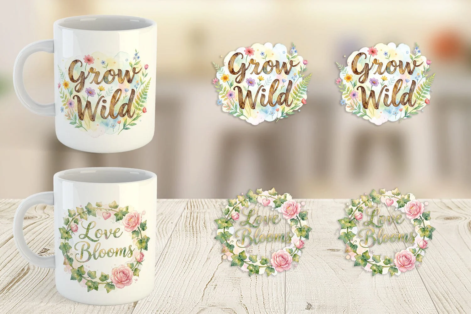 Mug Wrap Watercolor Grandma Garden Love Quotes - Image 5