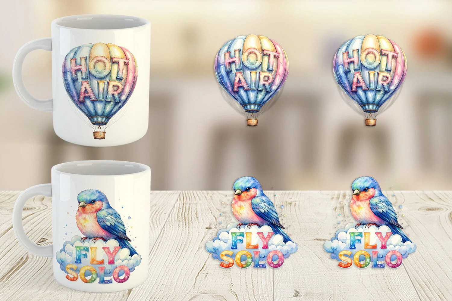 Mug Wrap Watercolor Grumpy Sky Travel Quotes - Image 2