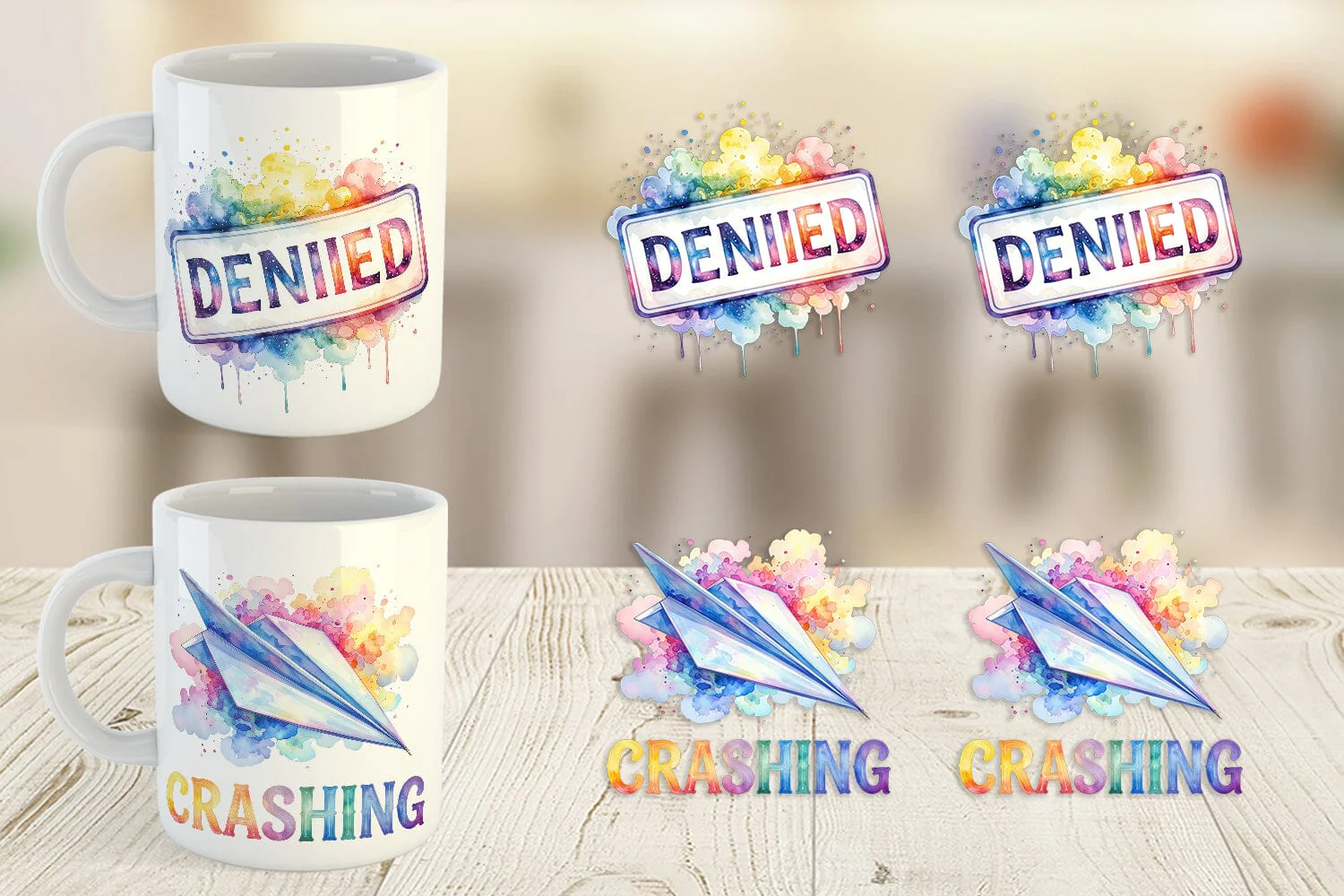 Mug Wrap Watercolor Grumpy Sky Travel Quotes - Image 4
