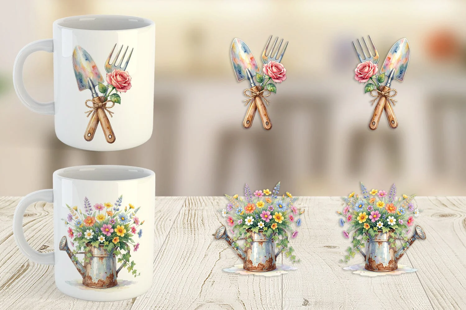 Mug Wrap Watercolor Moms Magic Garden Tools - Image 2