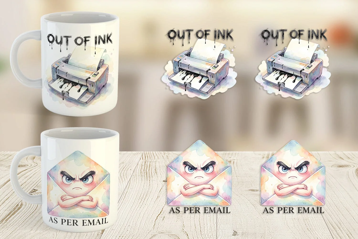 Mug Wrap Watercolor Sarcastic 90s Office Quotes - Image 5