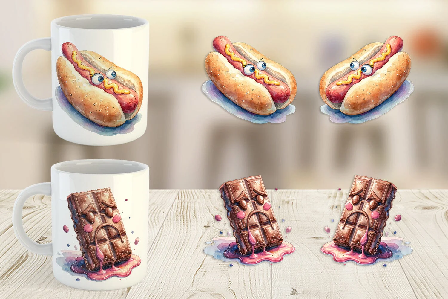 Mug Wrap Watercolor Sarcastic Camp Food Snacks - Image 3