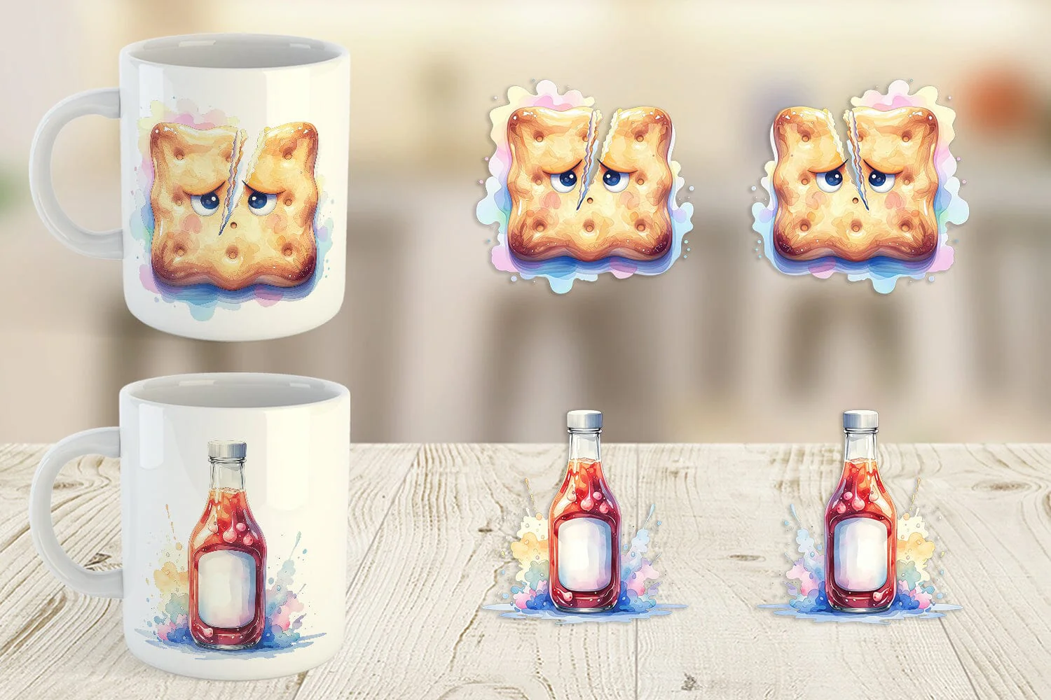 Mug Wrap Watercolor Sarcastic Camp Food Snacks - Image 4