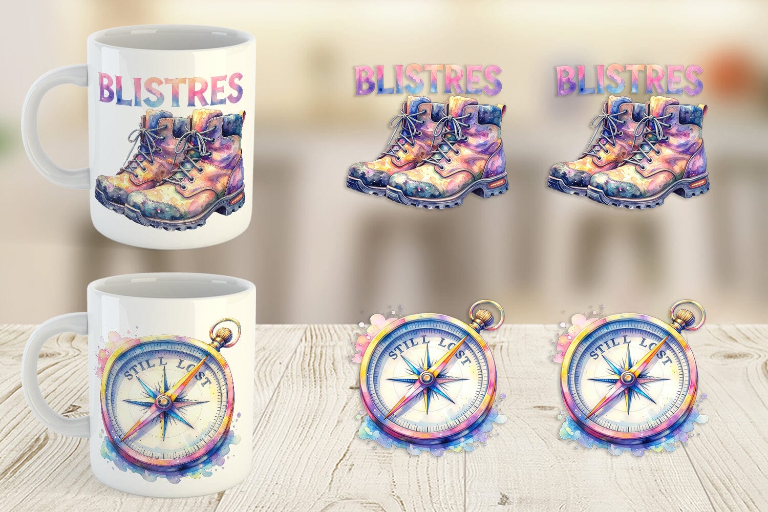 Mug Wrap Watercolor Sarcastic Wanderlust Quotes - Image 2