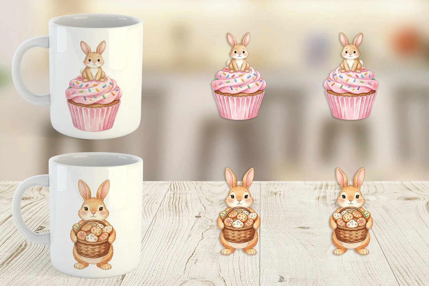 Mug Wrap Watercolor Sweet Candy Easter Bunny - Image 4