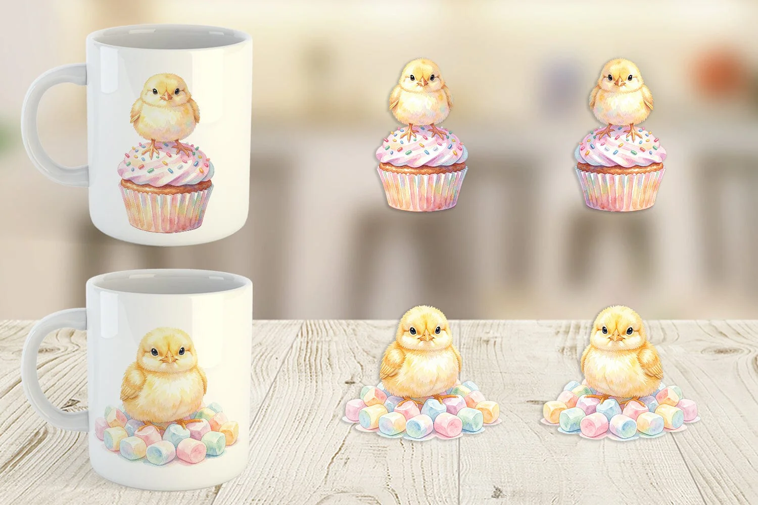 Mug Wrap Watercolor Sweet Candy Easter Chicks - Image 5