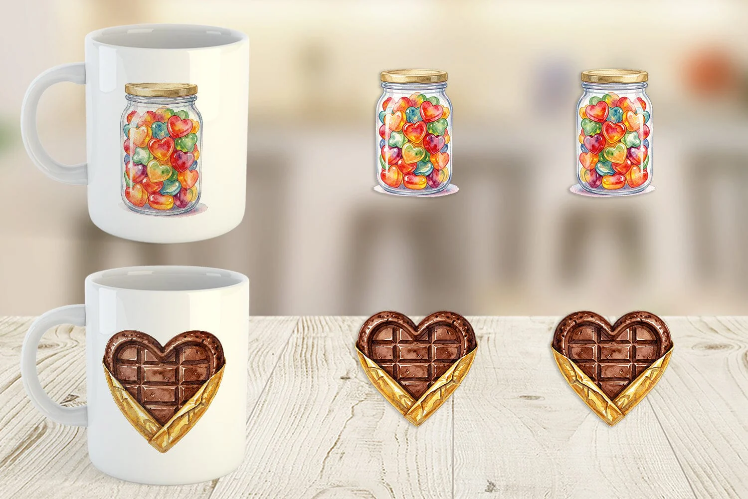 Mug Wrap Watercolor Sweet Easter Heart Treats - Image 3
