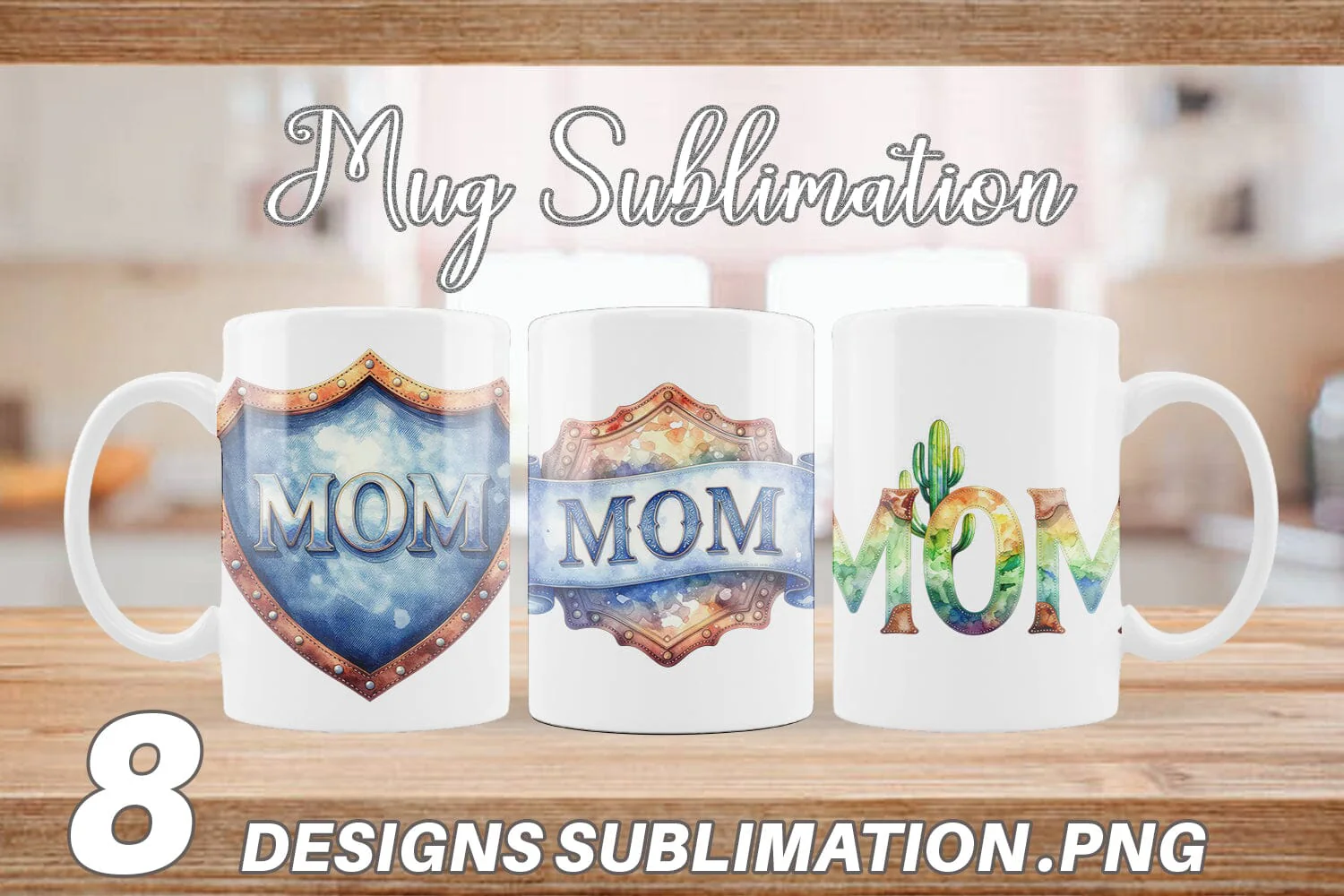 Mug Wrap Watercolor Western Mom