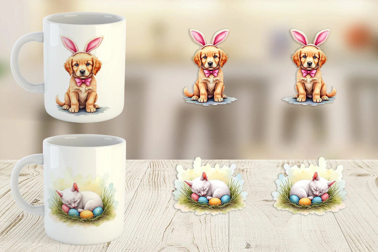 Mug Wrap Whimsical Easter Pets - Image 5