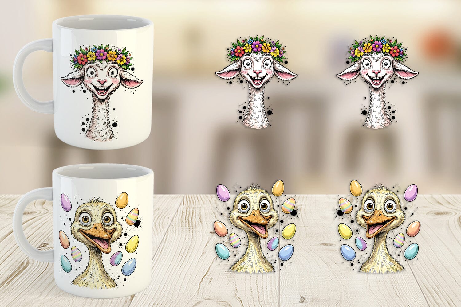 Mug Wrap Wild Easter Animal Sketch - Image 2