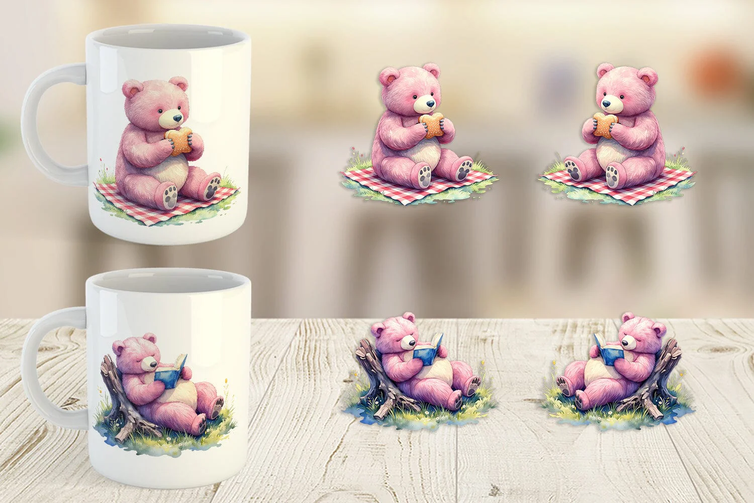 Mug Wrap Woodland Mama Bear Watercolor - Image 2