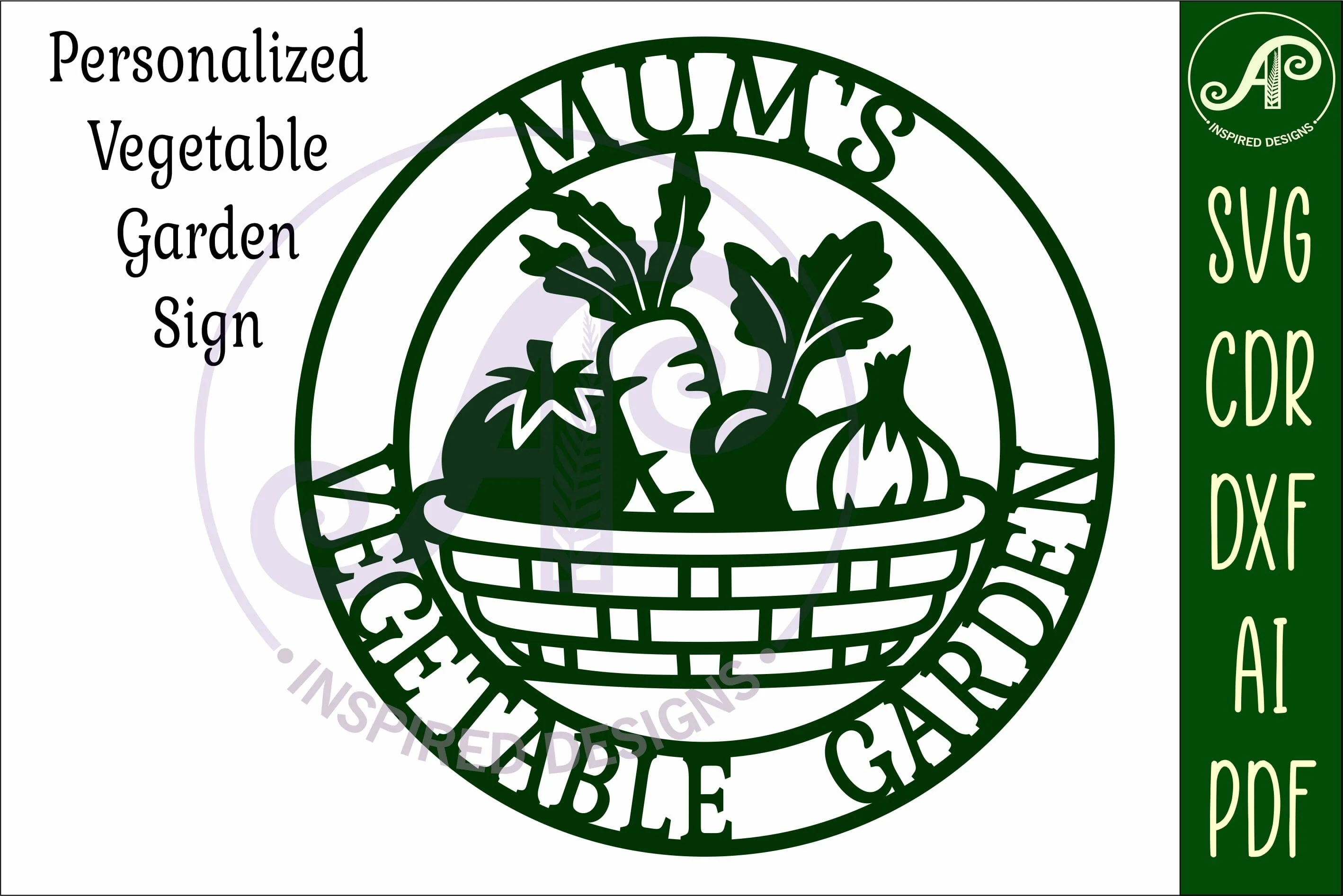 Mum's Vegetable Garden Sign SVG, Laser Cut Vegetable - Image 4