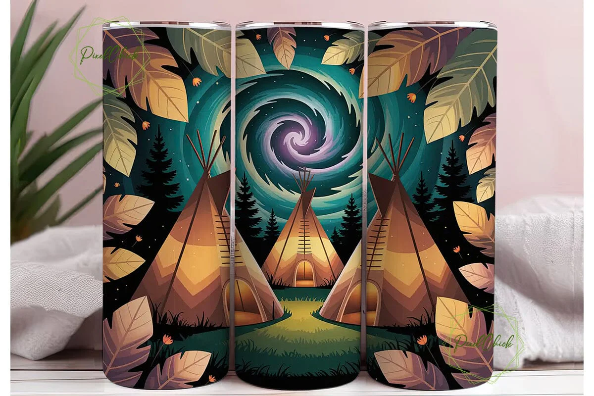 Mystical Autumn Teepees 20oz Tumbler - Image 3