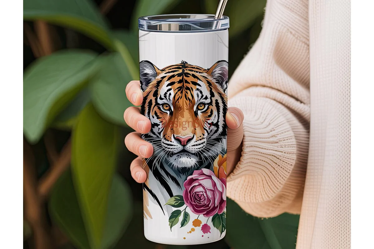 Mystical Floral Tiger 20oz Tumbler Wrap - Image 3