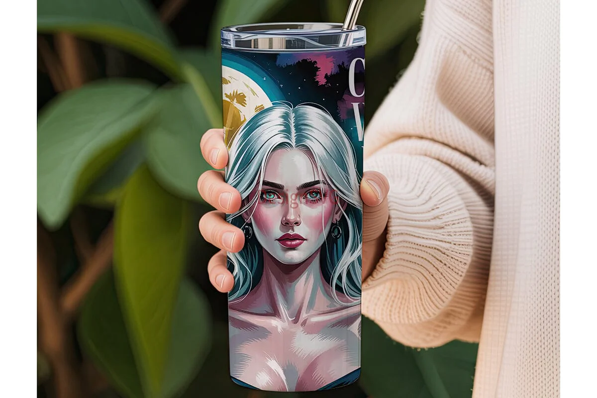 Mystical Sunflower Woman 20oz Tumbler - Image 3