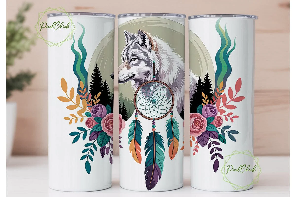 Mystical Wolf Dreamcatcher 20oz Tumbler